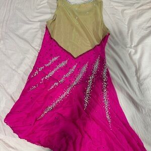 Pink and Gold Embellished Dress